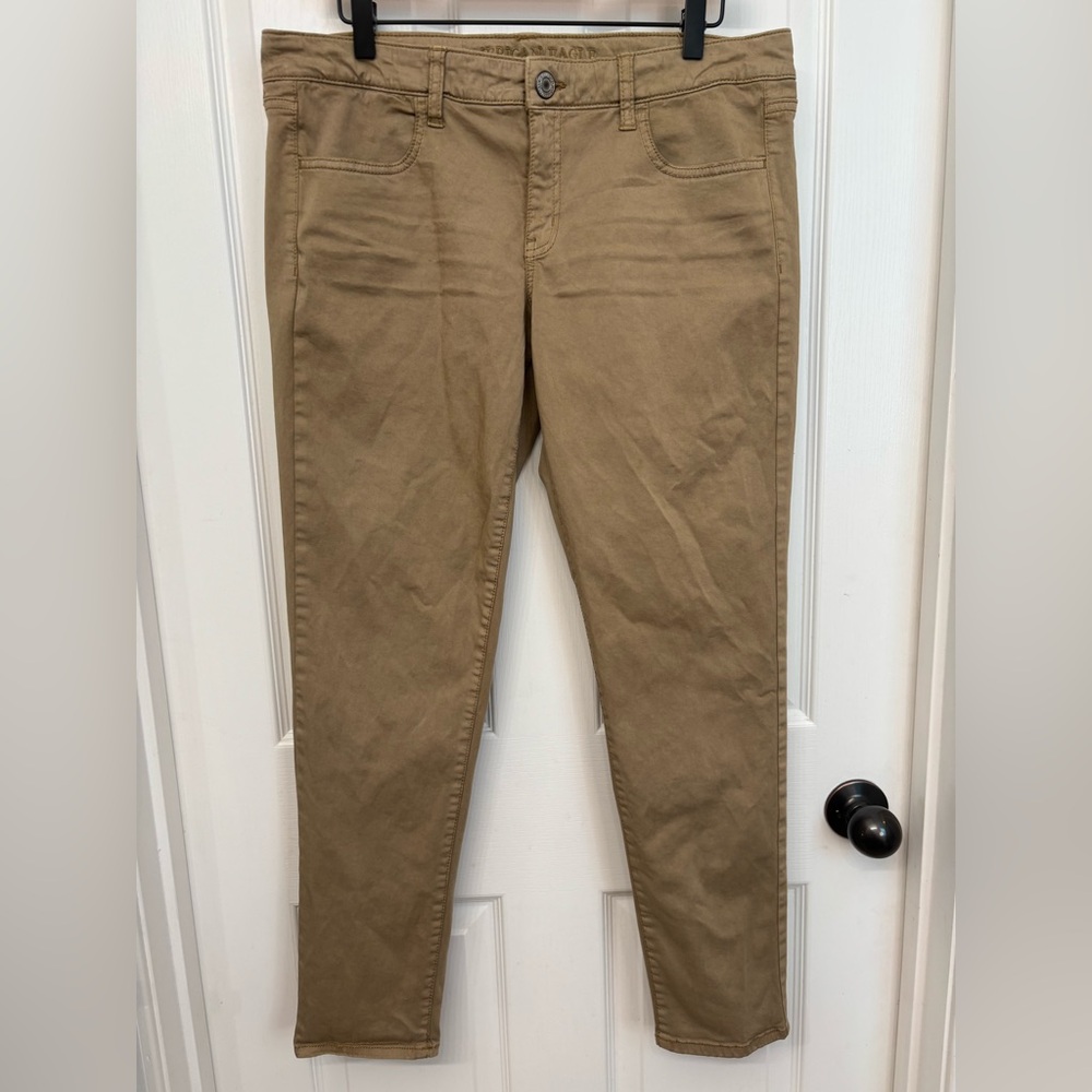 Khaki Stretch Jeggings | American Eagle 14